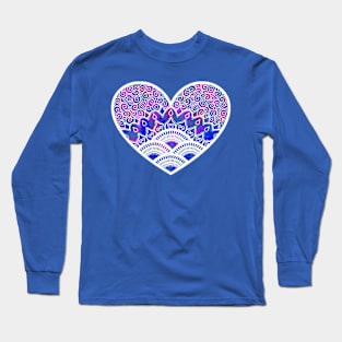 Illustrated heart white Long Sleeve T-Shirt